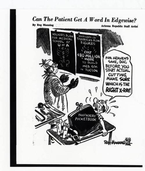 Reg Manning cartoon about an Arizona medical school