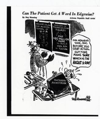 Reg Manning cartoon about an Arizona medical school