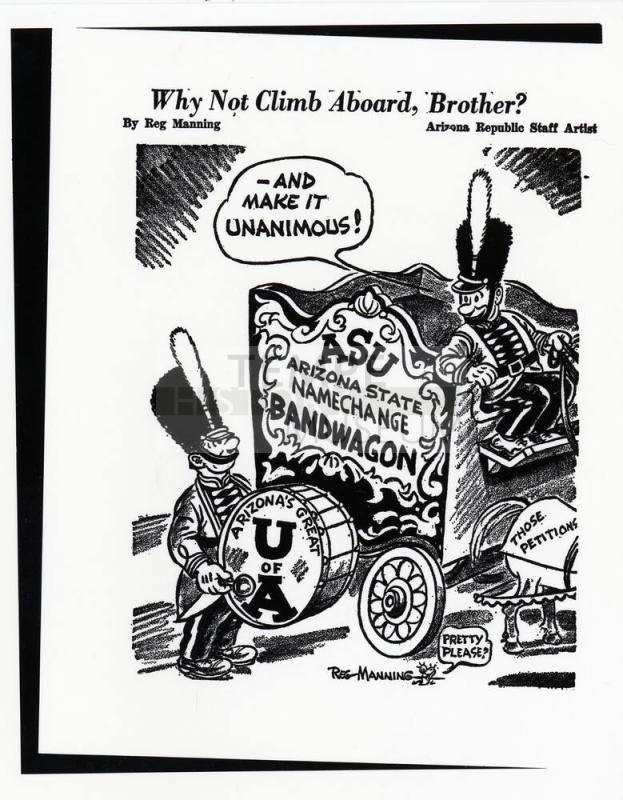Reg Manning Cartoon "Why Not Climb Aboard, Brother?"