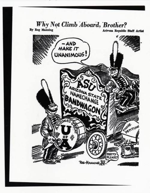 Reg Manning Cartoon "Why Not Climb Aboard, Brother?"