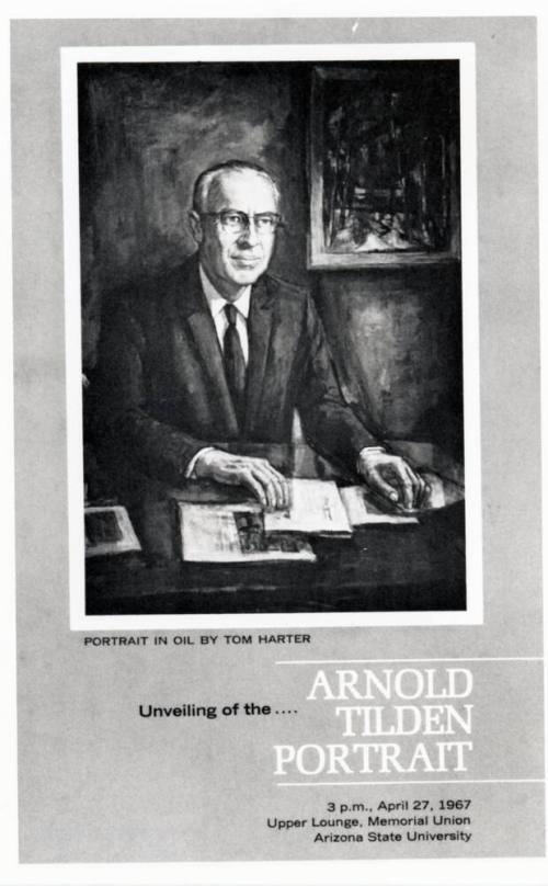 Announcement of unveiling of Tilden portrait