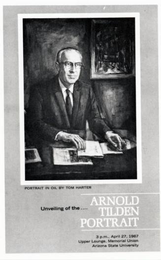 Announcement of unveiling of Tilden portrait