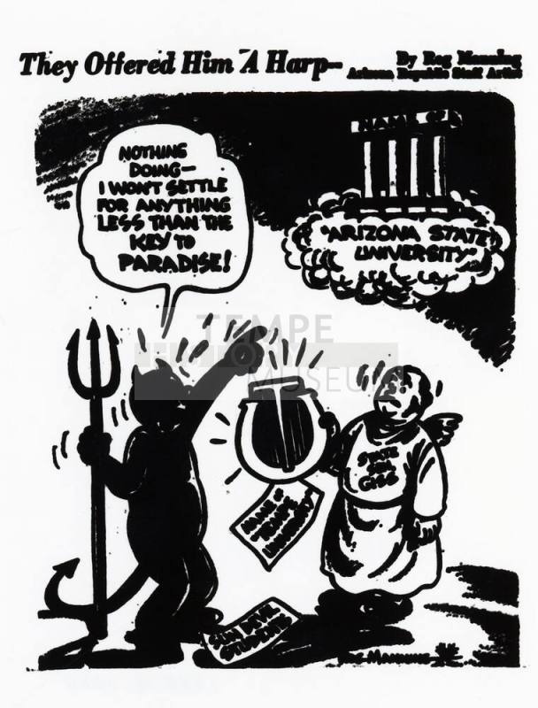 Reg Manning cartoon "They Offered Him A Harp--"