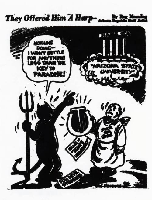 Reg Manning cartoon "They Offered Him A Harp--"