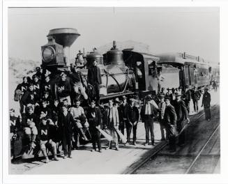 Normal School students with train