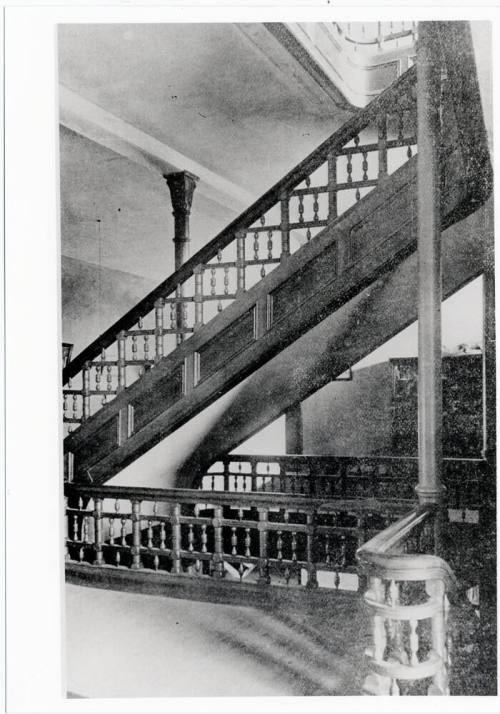 Staircase inside campus building