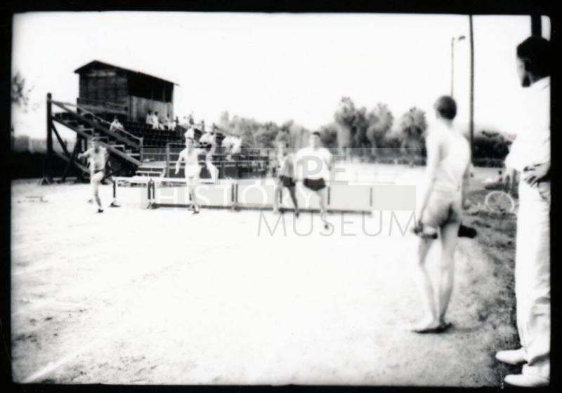 Hurdles track race at Irish Field - Normal School ASU