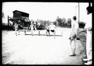 Hurdles track race at Irish Field - Normal School ASU