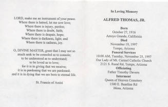 In Loving Memory, Alfred Thomas Jr.