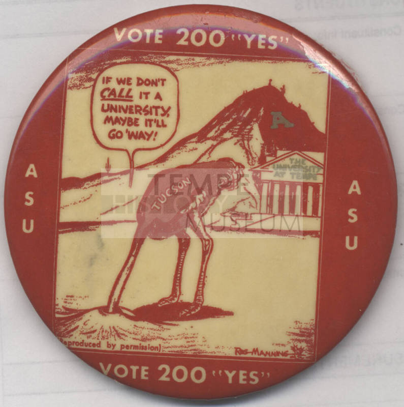 Arizona State University Vote 200 "YES" Pin