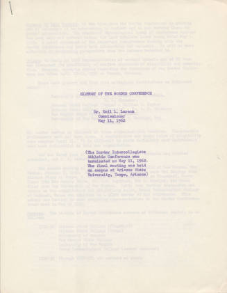 History of the Border Conference