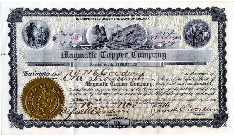 Magmatic Copper Company Capital Stock