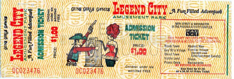 Ticket for Legend City Admission