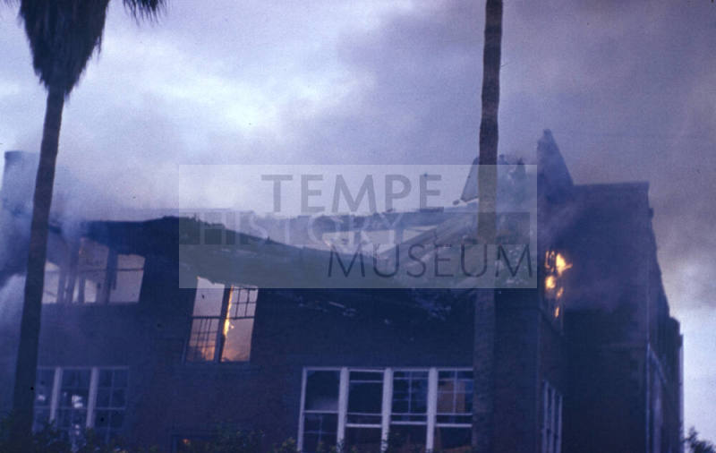 Slide of Tempe High School Fire 1955.