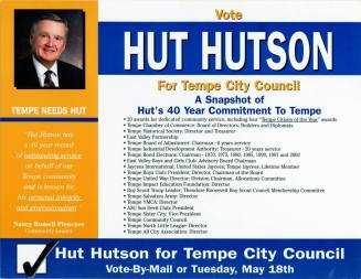 Hut Hutson Political Mailing Card