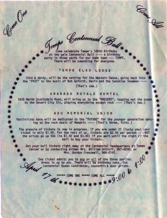 Tempe Centennial Ball Announcement
