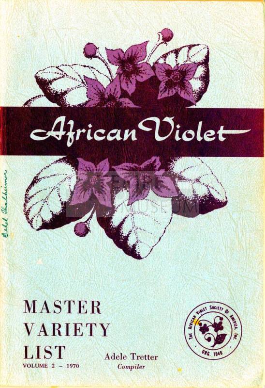 African Violet Master Variety List, 1970