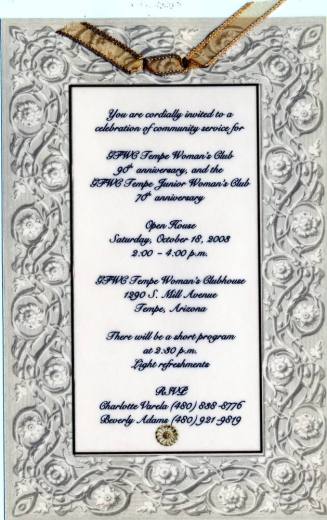Tempe Woman's Club 90Th Anniversary