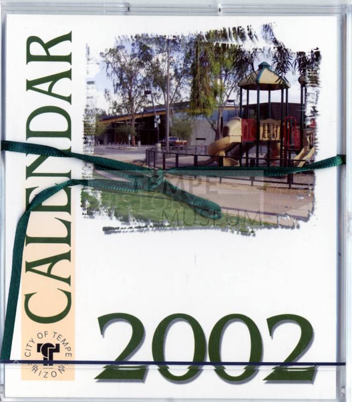 2002 Calendar boxed in a CD disc case and tied with ribbon