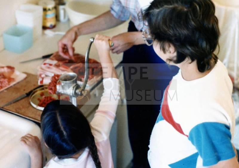 Meat Grinder Demonstration at Petersen House
