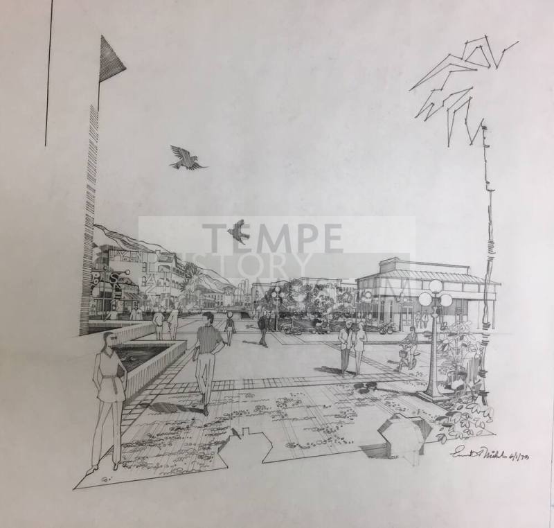 Drawing of Hayden Square in Downtown Tempe