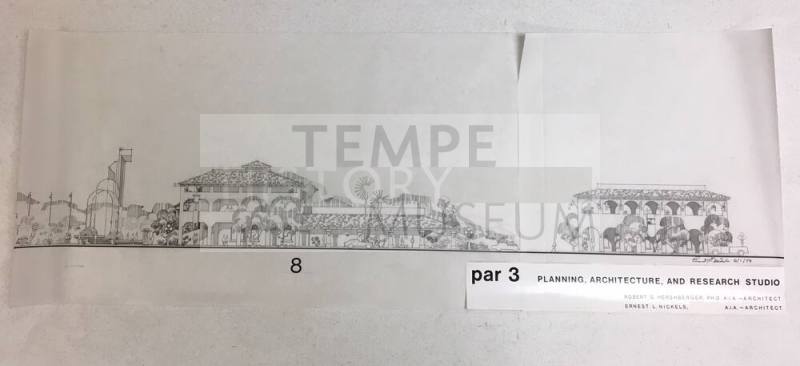 Original Drawings of Buildings on Mill Avenue Facing West