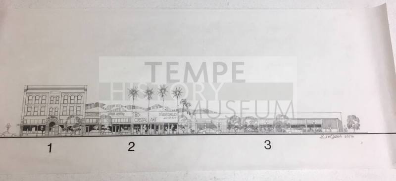 Drawing of Proposed Mill Avenue Facing West