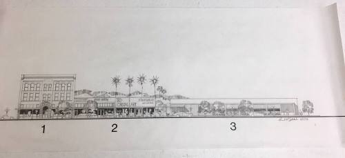 Drawing of Proposed Mill Avenue Facing West