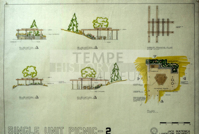 Kiwanis Park single-unit picnic area schematic design slide