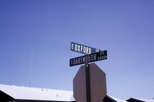 Street signs near Kiwanis Park site