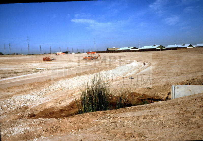 Kiwanis Park construction with ditch