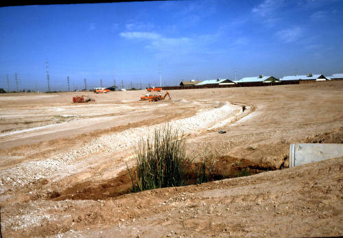 Kiwanis Park construction with ditch