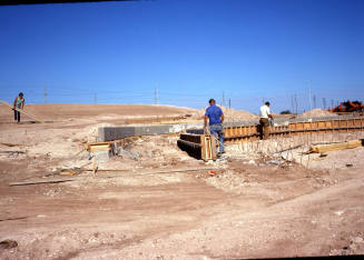 Workers at Kiwanis Park construction site