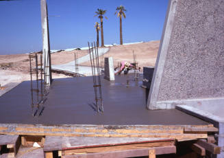 Construction work on a Kiwanis Park ramada