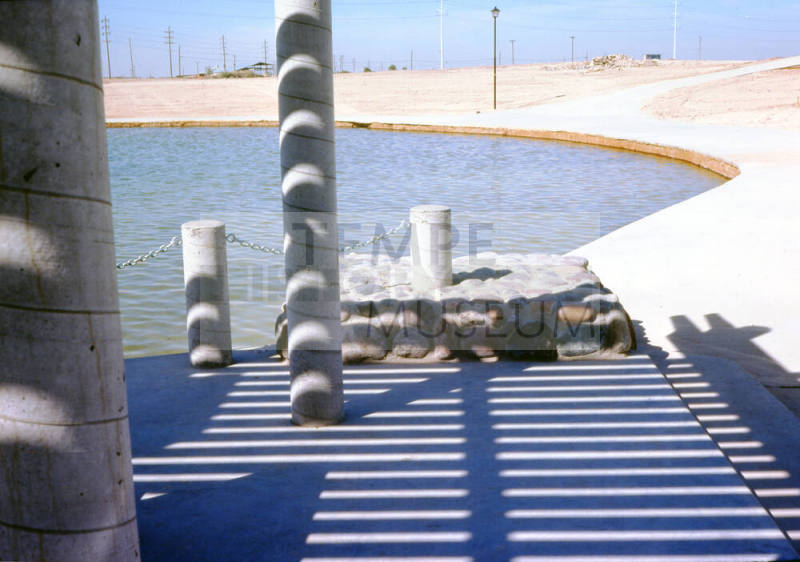 Ramada and lake at Kiwanis Park construction site