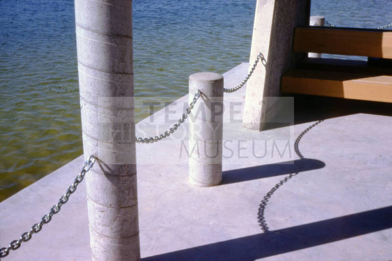 Ramada pillars and lake at Kiwanis Park