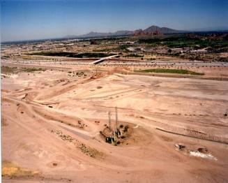 Tempe Town Lake beginning construction - towers