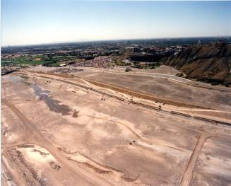 Tempe Town Lake construction beginning - cutoff wall
