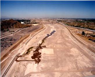 Tempe Town Lake Construction beginning - Hayden Mill in distance