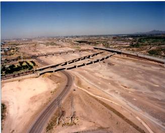 Tempe Town Lake Construction beginning - facing west