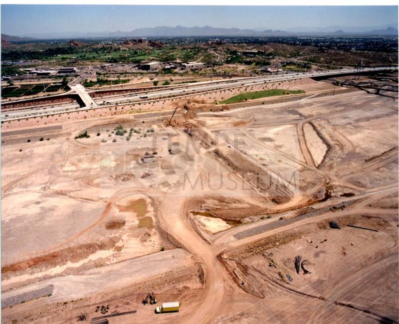 Tempe Town Lake Construction beginning - road beds