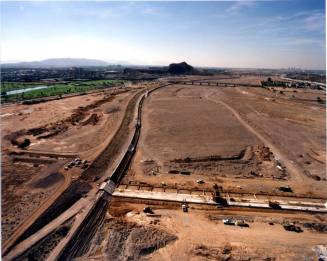 Tempe Town Lake Dam Construction - facing west