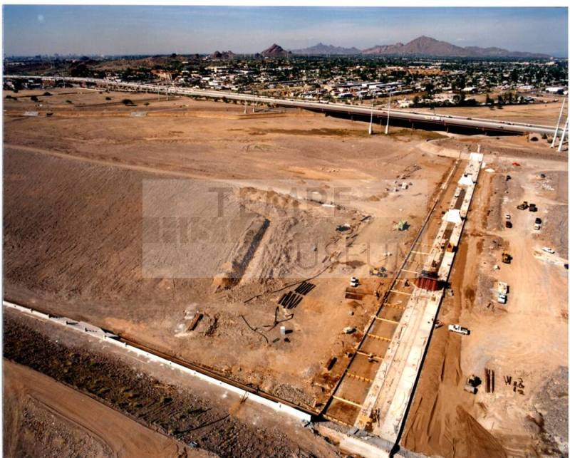 Tempe Town Lake Dam Construction - facing north