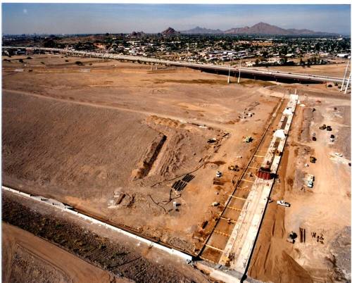 Tempe Town Lake Dam Construction - facing north