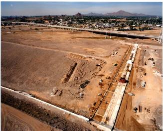 Tempe Town Lake Dam Construction - facing north