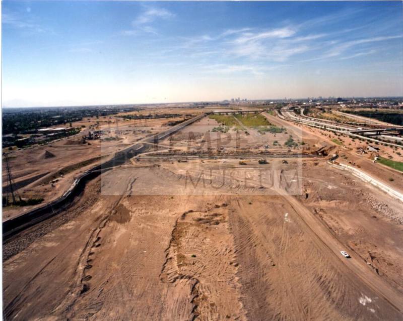 Tempe Town Lake Dam Construction site - facing west