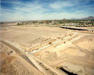 Tempe Town Lake east dam construction - facing northwest