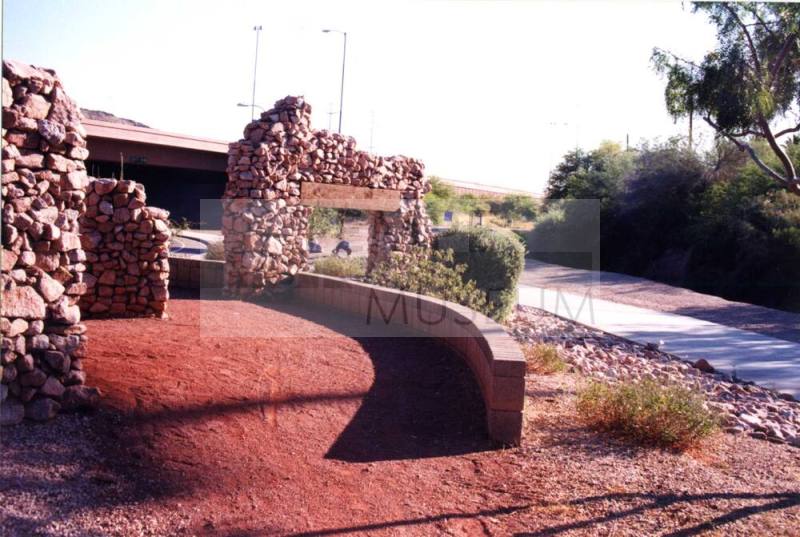 Rio Salado walkway with stone gateway and walk
