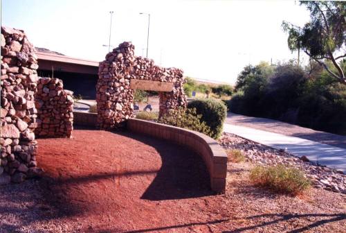 Rio Salado walkway with stone gateway and walk