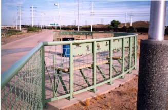 Rio Salado light green metal wall rest stop